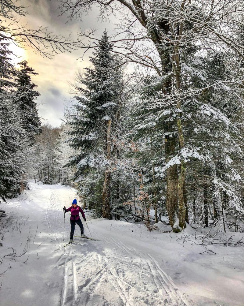 Langlaufen durch den Wald in Kaprun